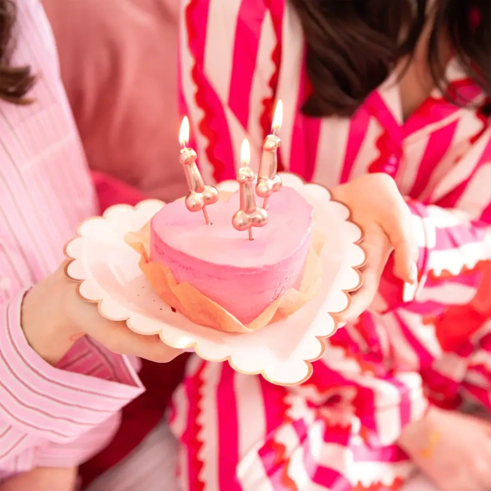 Dortové svíčky penis rosegold 5 ks