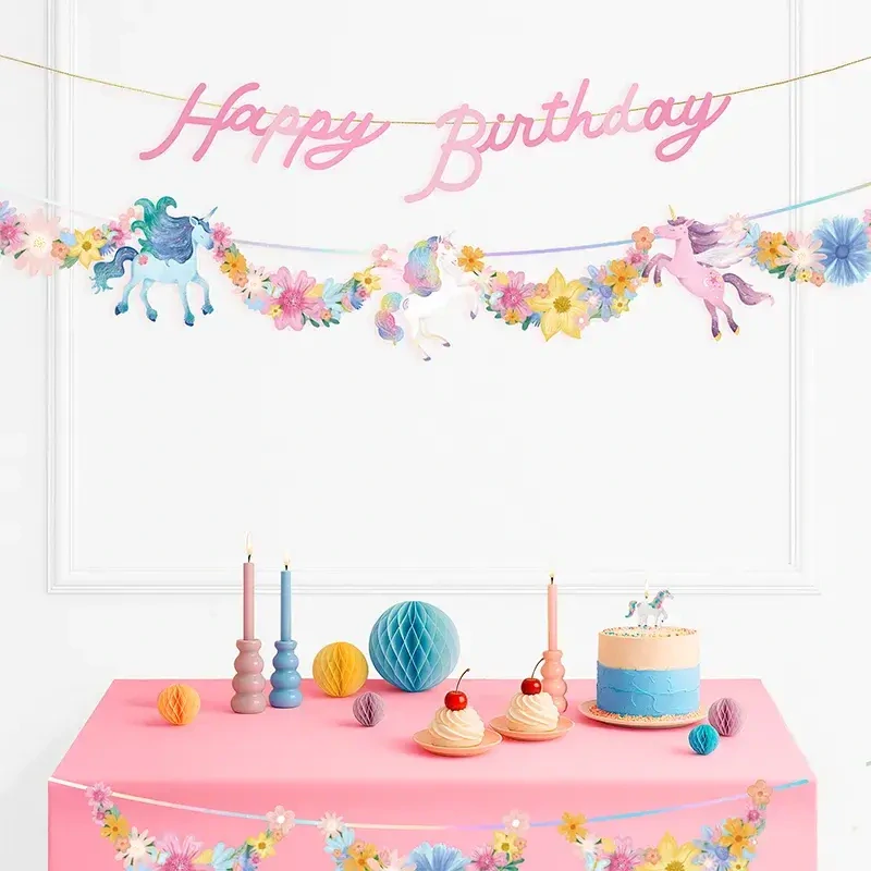 Girlanda Happy Birthday Magický Jednorožec 2 ks