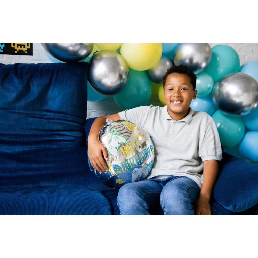 Fóliový balónek Happy Birthday gaming 45 cm