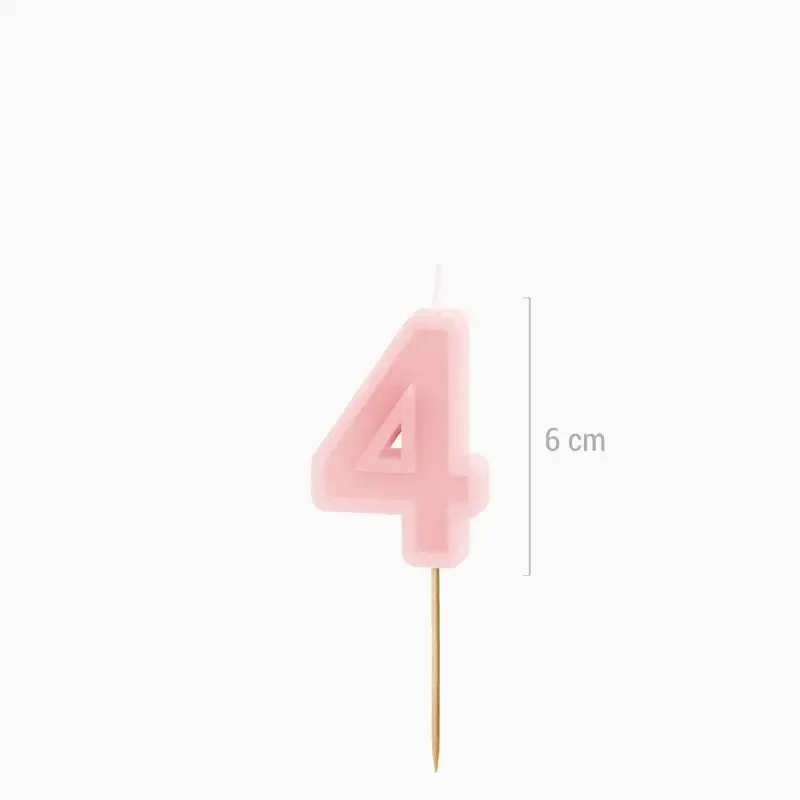 Dortová svíčka pastelově růžová číslo 4