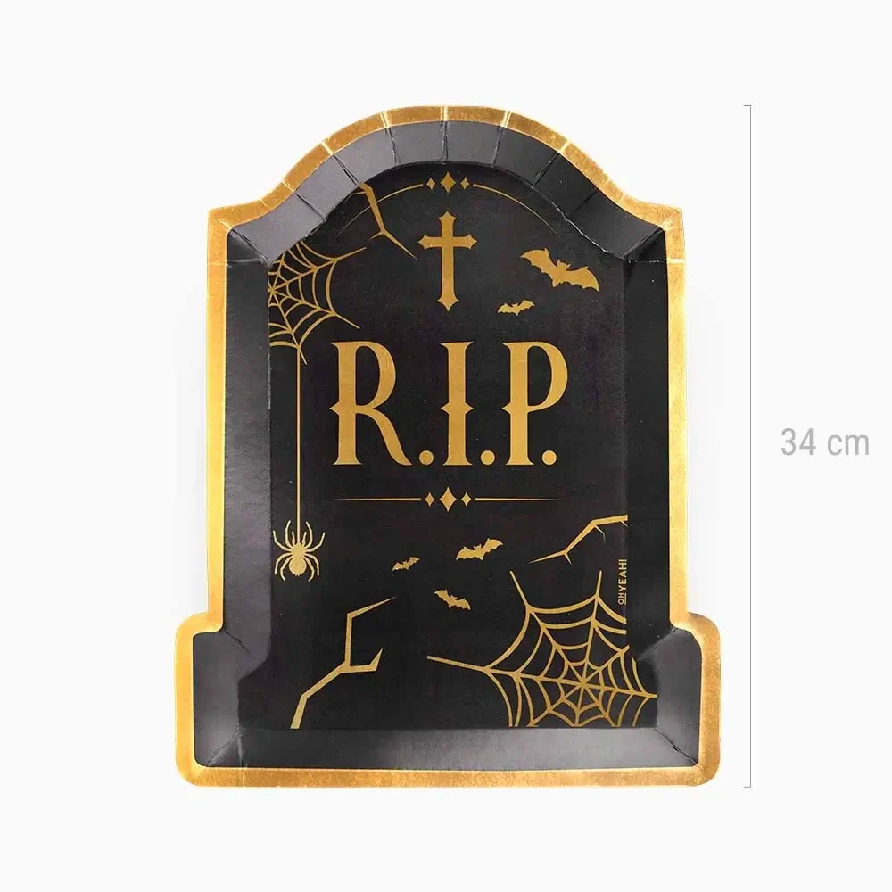Papírové tácky Halloween Náhrobek 2 ks