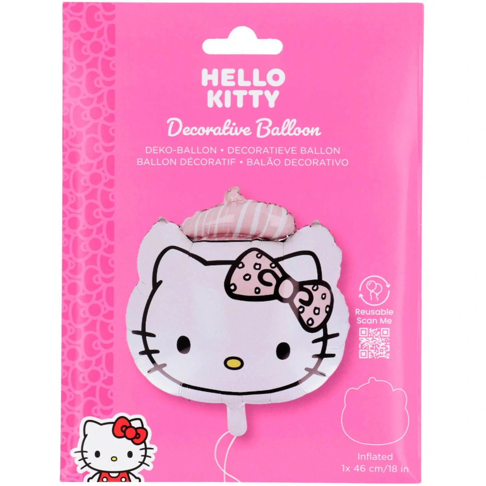 Fóliový balónek Hello Kitty hlava 48 x 71 cm