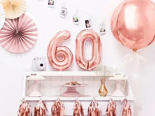 Foliová číslice - rose gold 6 - 35 cm