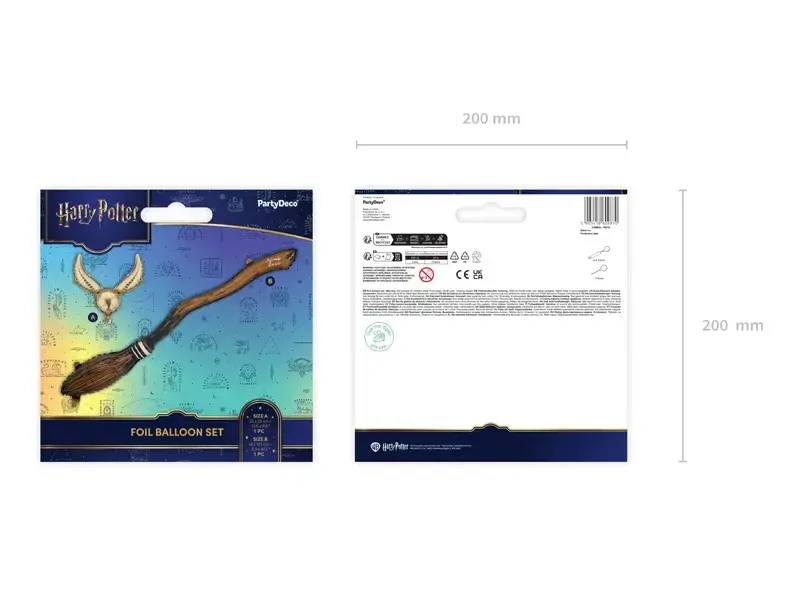 Sada fóliových balónků Harry Potter Nimbus 2000 a Zlatonka 2 ks