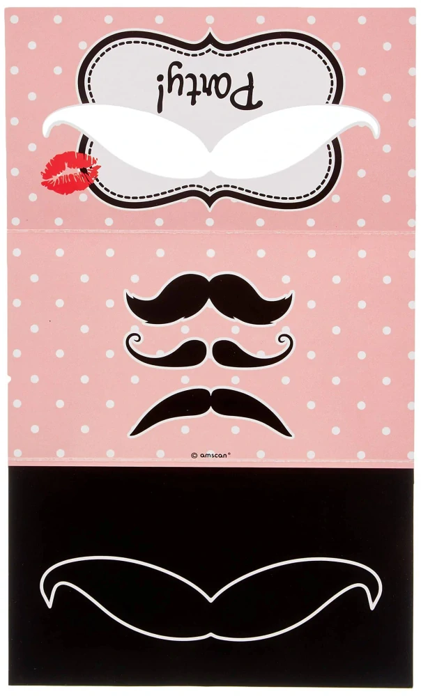 Pozvánky a obálky Knírky 8ks