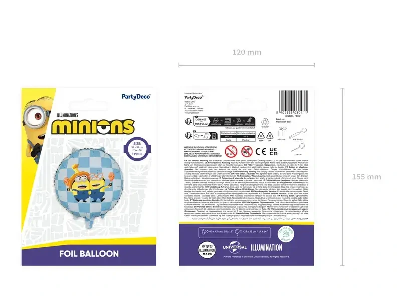 Fóliový balónek kruh Mimoni 45 cm