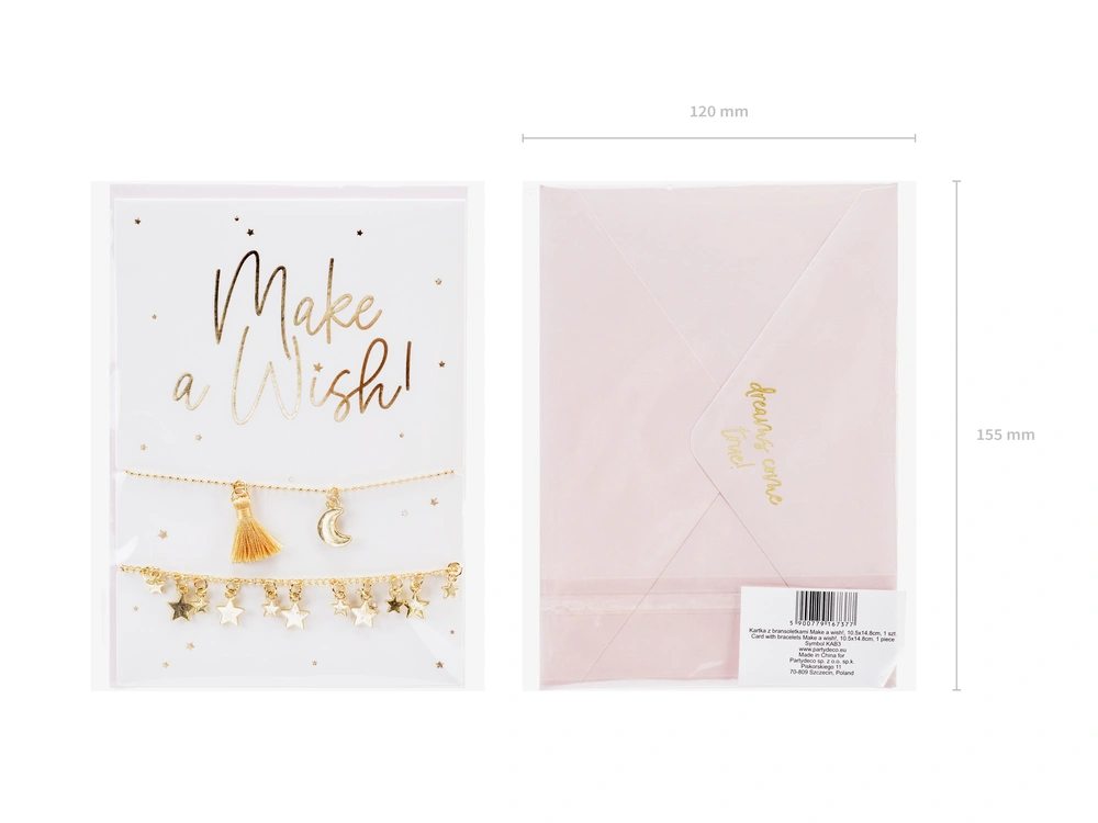 Karta s náramky Make a wish! 10.5x14.8cm