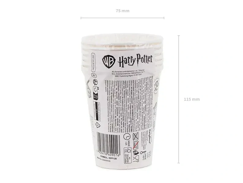 Papírové kelímky Harry Potter Svět kouzel 6 ks