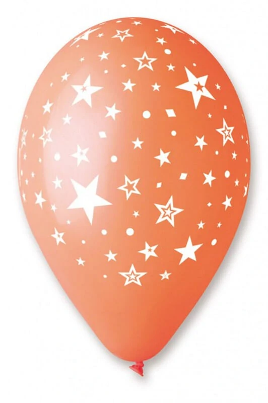 Latexový balonek s potiskem bílé hvězdy