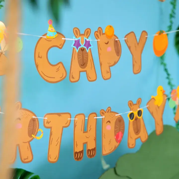 Narozeninový banner Capy birthday Kapybara party