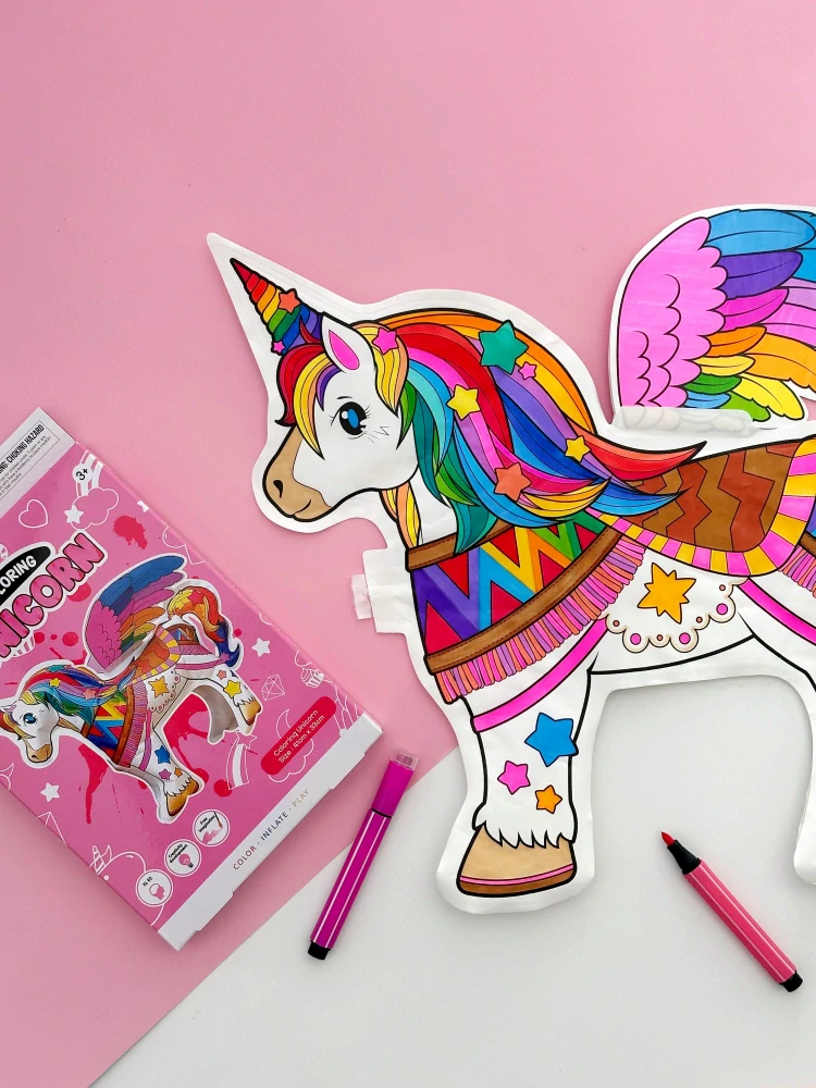 Nafukovací omalovánka box Jednorožec