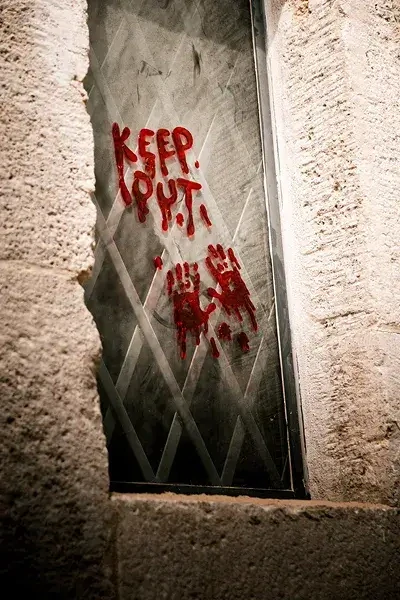 Gelové nálepky na okno Keep Out Halloween