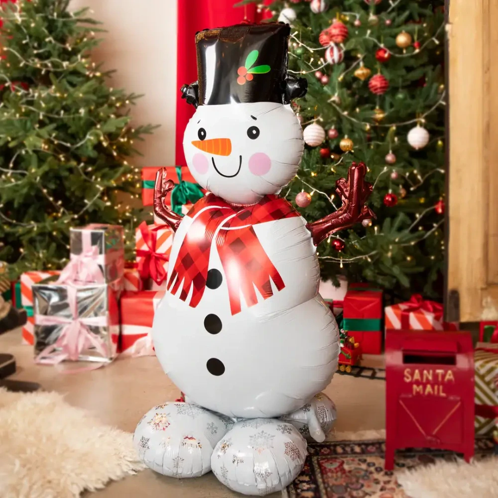 Stojící foliový balonek Sněhulák 110 cm