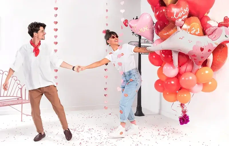 Girlanda srdíčka rosegold 350 cm