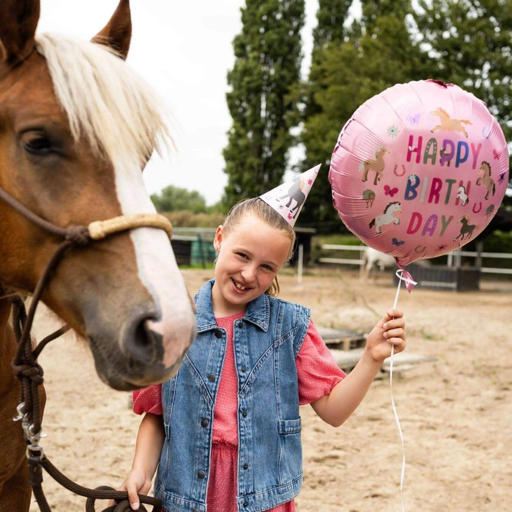 Fóliový balónek Happy Birthday Šťastní koně 45 cm