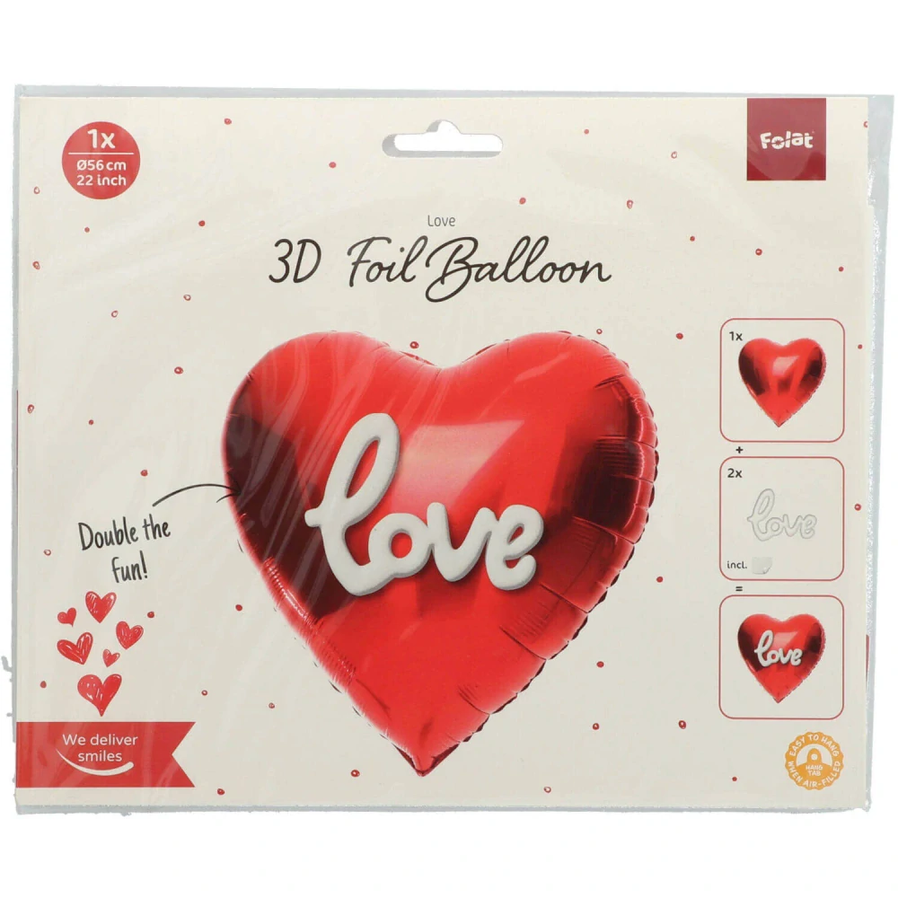 Fóliový balónek srdce Love 56 cm