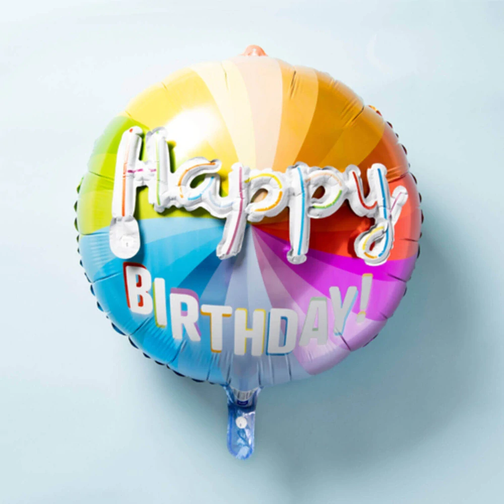 Fóliový balónek barevný Happy Birthday 56 cm