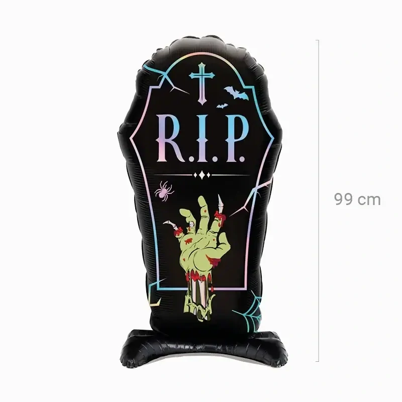 Fóliový stojící balónek Náhrobek se zombie rukou 99 cm