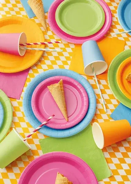 Papírové talíře oranžové 18 cm – 6 ks