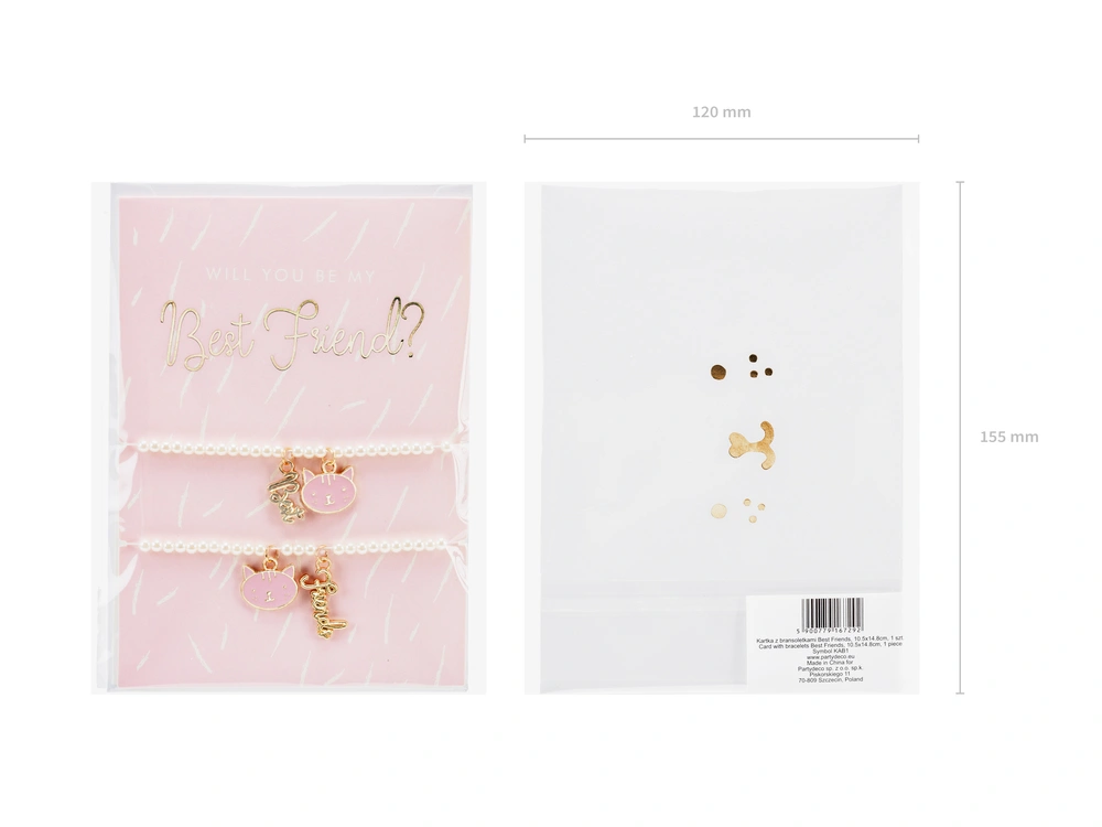 Karta s náramky Best Friends, 10.5x14.8cm