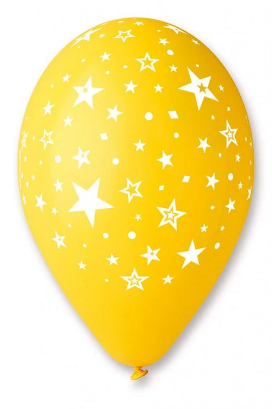 Latexový balonek s potiskem bílé hvězdy