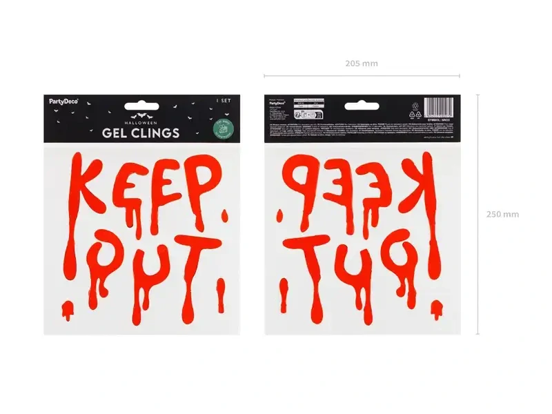 Gelové nálepky na okno Keep Out Halloween