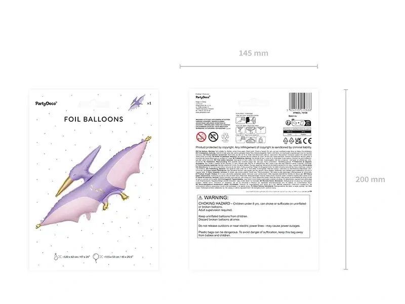 Foliový balonek Pterodactyl 120 x 62 cm
