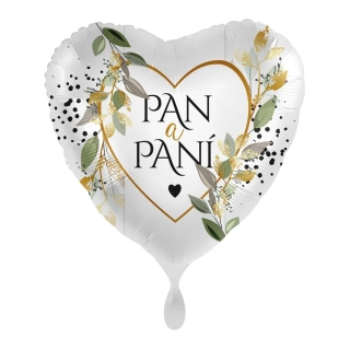 Fóliový balónek Svatební Pan a Paní CZ 43 cm