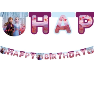 Party nápis Frozen 2 - Happy Birthday 230 cm