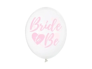 Latexové balonky průhledné s růžovým potiskem Bride to be 6ks