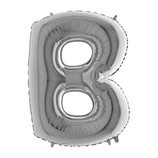 Foliové písmeno B stříbrné 102 cm