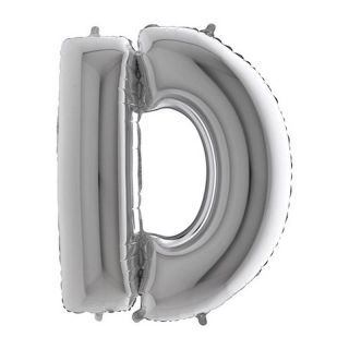Foliové písmeno D stříbrné 102 cm