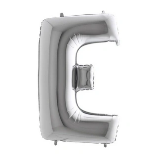 Foliové písmeno E stříbrné 102 cm