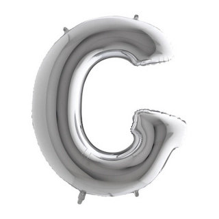 Foliové písmeno G stříbrné 102 cm