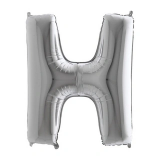 Foliové písmeno H stříbrné 102 cm