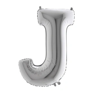 Foliové písmeno J stříbrné 102 cm