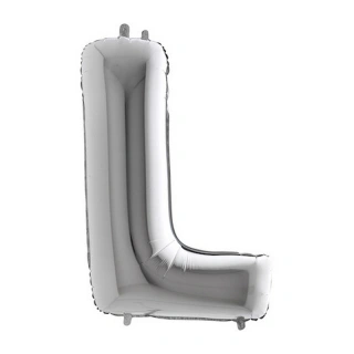 Foliové písmeno L stříbrné 102 cm