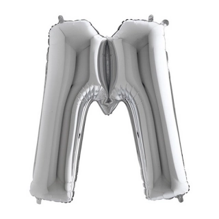 Foliové písmeno M stříbrné 102 cm