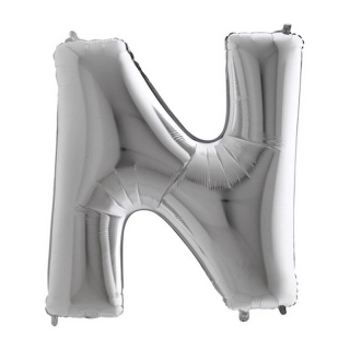 Foliové písmeno N stříbrné 102 cm