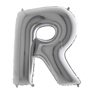 Foliové písmeno R stříbrné 102 cm