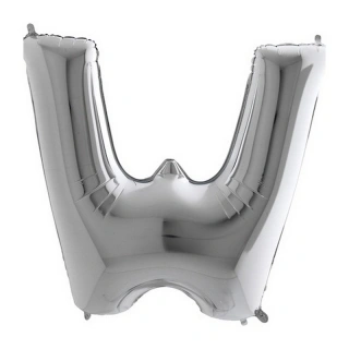 Foliové písmeno W stříbrné 102 cm