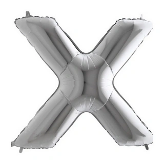 Foliové písmeno X stříbrné 102 cm
