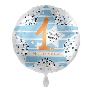 Foliový balonek První narozeniny chlapeček CZ - 43cm