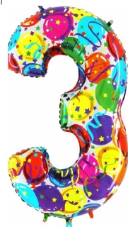 Foliová číslice - balonková 3 - 102 cm