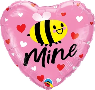 Fóliový balónek Srdce - Bee mine 45cm 