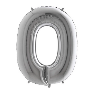 Foliová číslice - stříbrná 0 - 102 cm