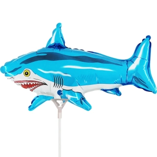 Fóliový balónek MINI Žralok modrý 35cm