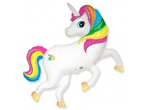 Fóliový balónek Jednorožec Duhový 105cm x 101cm 
