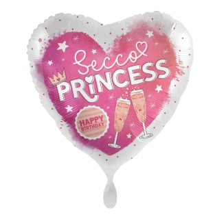 Fóliový balónek Secco Princess - Happy birthday 45cm
