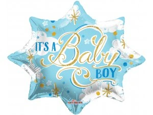 Fóliový balónek Hvězda 51cm - Je to kluk! 